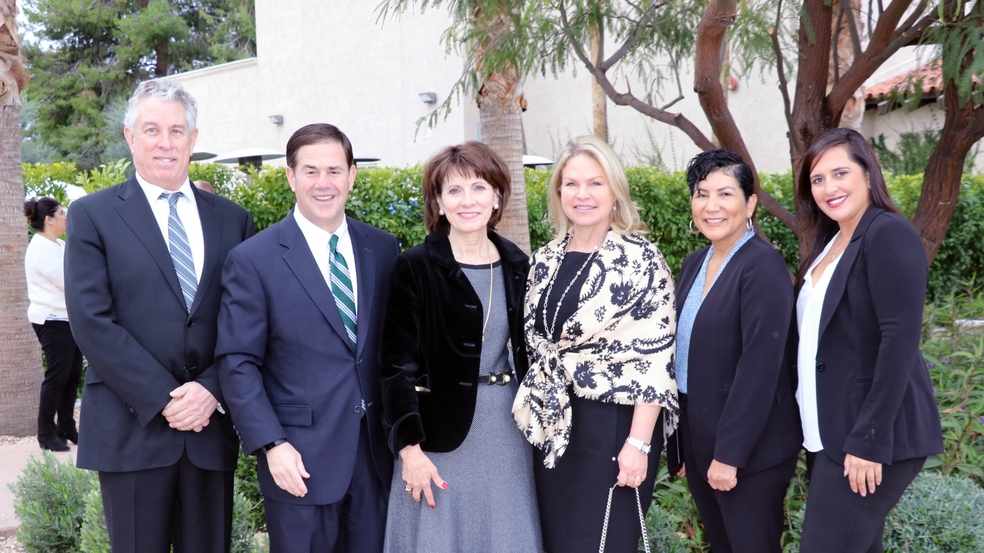 Bruce Perry, Governor Doug Ducey, Marcia Stanton, First Lady Angela Ducey, Jackie Contreras, and Maria Cristina Fuentes at the 5th Annual Arizona ACEs Summit in December 2018. Photo courtesy of Marcia Stanton.